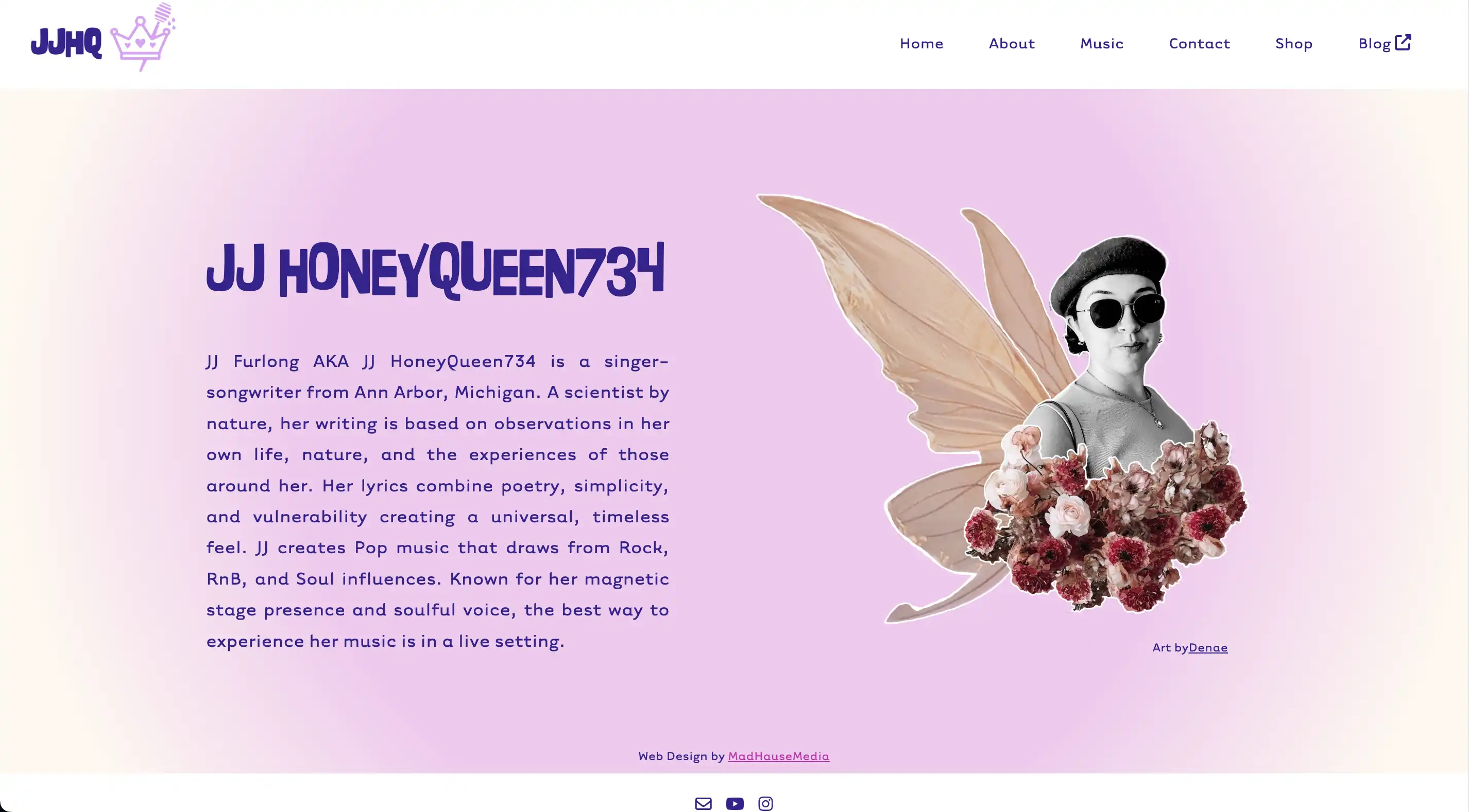JJ HoneyQueen Landing Page